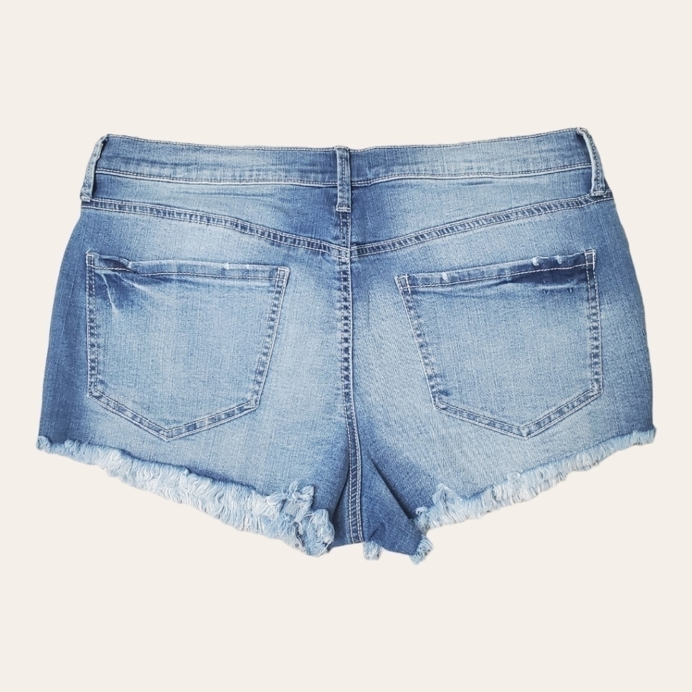 MUDD Embroidered High Rise Jean Shorts - Picture 4 of 6